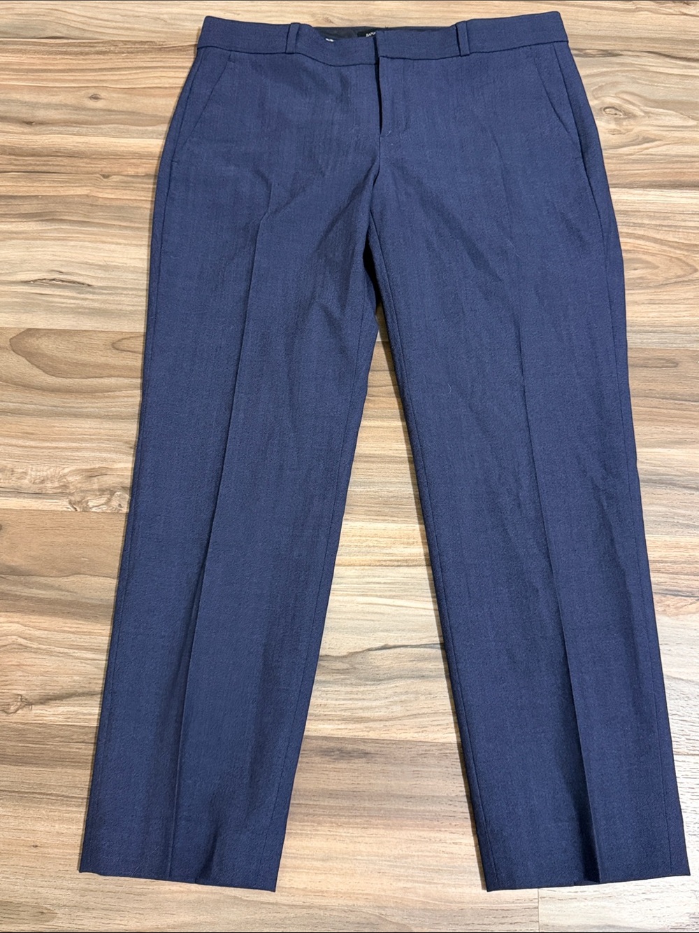 Banana Republic Avery Navy Wool Blend Straight Leg Lined Dress Pants Womens 8
